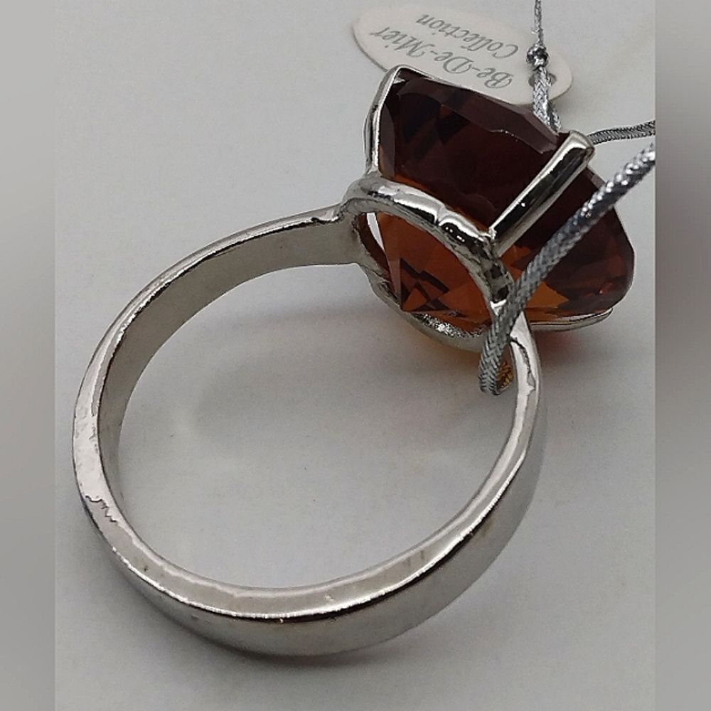 November Birth Stone Silver Tone Ring Charm Key Ring Pendant Jewelry - Picture 8 of 15